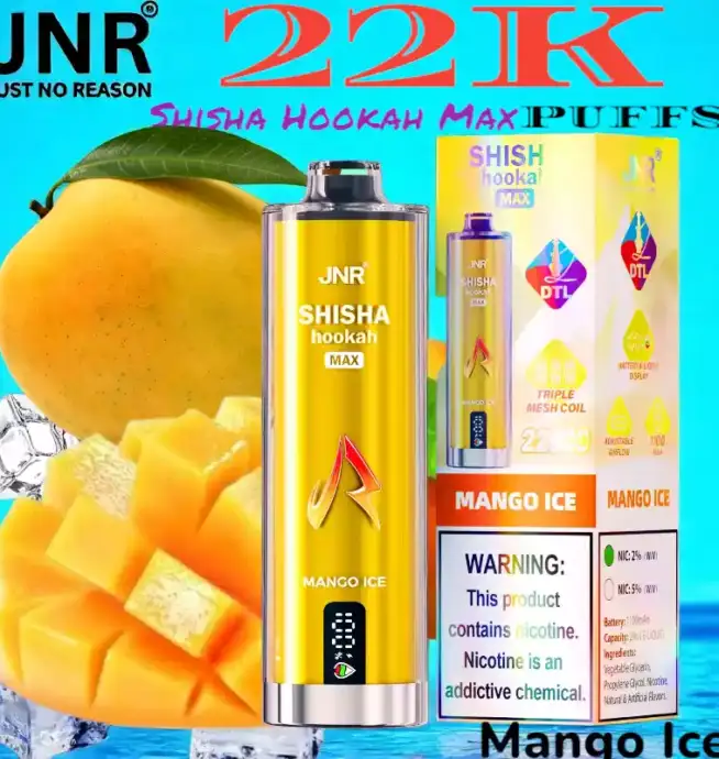 JNR Shisha Hookah Max 22K Puffs Vape jetable triple mesh 22 000 bouffées